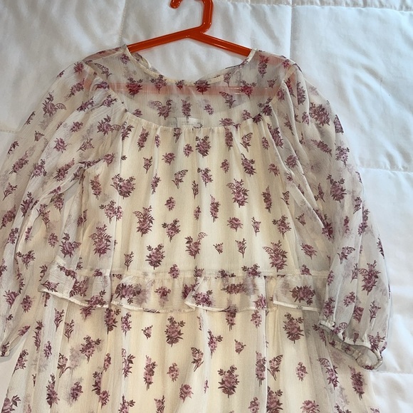 Zara Floral Blue and Cream girls Dresses size 10 NWT - Picture 5 of 6